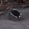 Stainless Steel Viking Vegvisir Statement Rings Men Never Fade Nordic Viking Valknut Rings Jewelry with viking wooden box