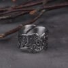 Stainless Steel Viking Vegvisir Statement Rings Men Never Fade Nordic Viking Wolf adjustable Rings Jewelry