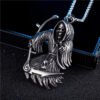 Viking Magic~Stainless steel for men grim Reaper and Knife punk Pendant Necklace Wallet Connector Charm Chain fashion Gift jewelry HE243