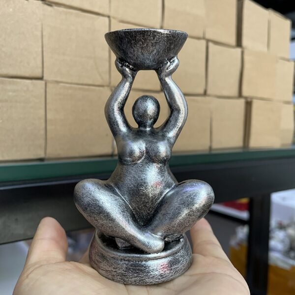 Standing Obese Beauty Statue Display Art Craft Desktop Resin Sculpture Home Ornament Crystal Ball Base Holder for 4~6cm Sphere