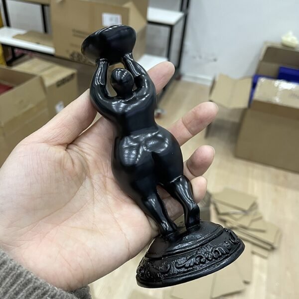 Standing Obese Beauty Statue Display Art Craft Desktop Resin Sculpture Home Ornament Crystal Ball Base Holder for 4~6cm Sphere