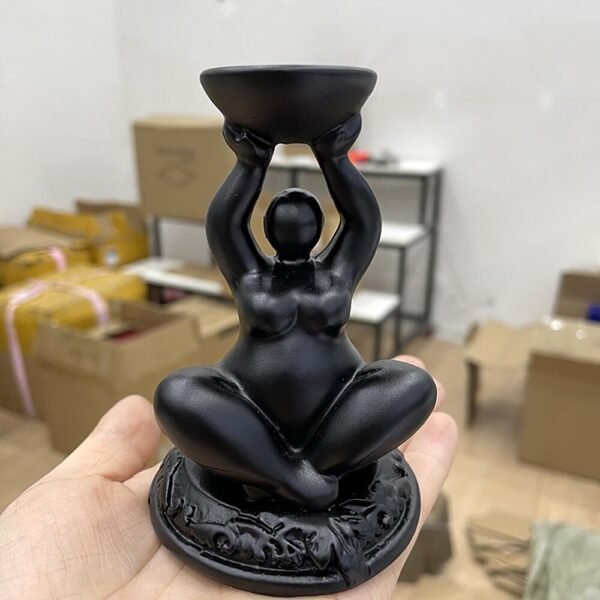 Standing Obese Beauty Statue Display Art Craft Desktop Resin Sculpture Home Ornament Crystal Ball Base Holder for 4~6cm Sphere