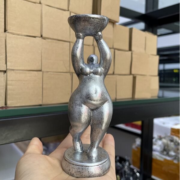 Standing Obese Beauty Statue Display Art Craft Desktop Resin Sculpture Home Ornament Crystal Ball Base Holder for 4~6cm Sphere