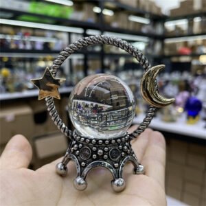 Star-Moon-Crown-Metal-Crystal-Ball-Holder-Magic-Sphere-Display-Stand-Desktop-Ornaments-Photography-Props Star Moon Crown Metal Crystal Ball Holder Magic Sphere Display Stand Desktop Ornaments Photography Props