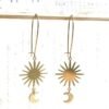 Star Moon Earrings Brass Sun Crescent Celestial Jewelry Astronomy Night Sky Boho 2020 New Women Gift Girlfriend Beautifu
