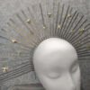 Magic Wicca~Star crown Gold Spike Halo Crown Sunburst Burning man headdress Gothic met gala spike goddess headpiece zip tie crown