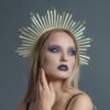Magic Wicca~Star crownHalo crown Gold halo headpiece Celestial headpiece Sunburst Spiked halo Festival headdress Christmas gift for her