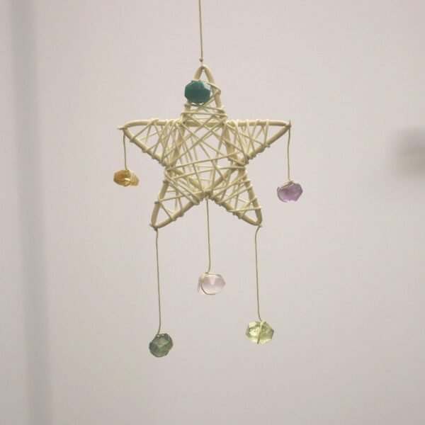 Star pendant 6 natural crystals real quartz amethyst citrine rose quartz witch decoration Magic Protection Banish Evil Home Paga