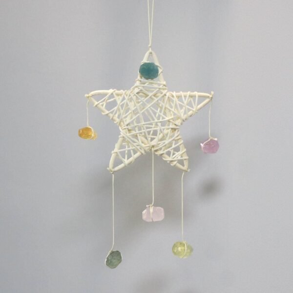 Star pendant 6 natural crystals real quartz amethyst citrine rose quartz witch decoration Magic Protection Banish Evil Home Paga