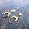 Star sun and moon universe earrings long magical crescent dangle made from raw brass witch jewelry Fashion Classical 2020 New
