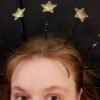 Magic Wicca~Stars crown halo crown Goth halloween tiara with gold stars Cosplay masquerade fancy goddess nigth queen astrology halo nimbus