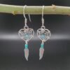 Sterling Silver Raw Amethyst Dream Catcher drop Earrings. Dream catcher dangle earrings