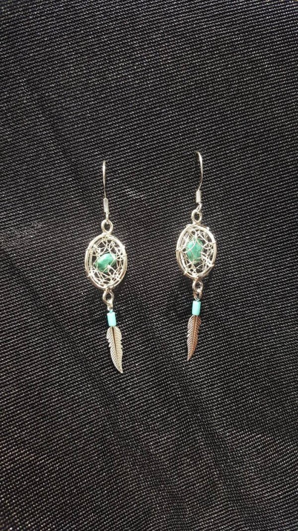 Sterling Silver Raw Amethyst Dream Catcher drop Earrings. Dream catcher dangle earrings