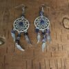 Sterling Silver Raw Amethyst Dream Catcher drop Earrings. Dream catcher dangle earrings