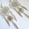 Sterling Silver Raw Amethyst Dream Catcher drop Earrings. Dream catcher dangle earrings