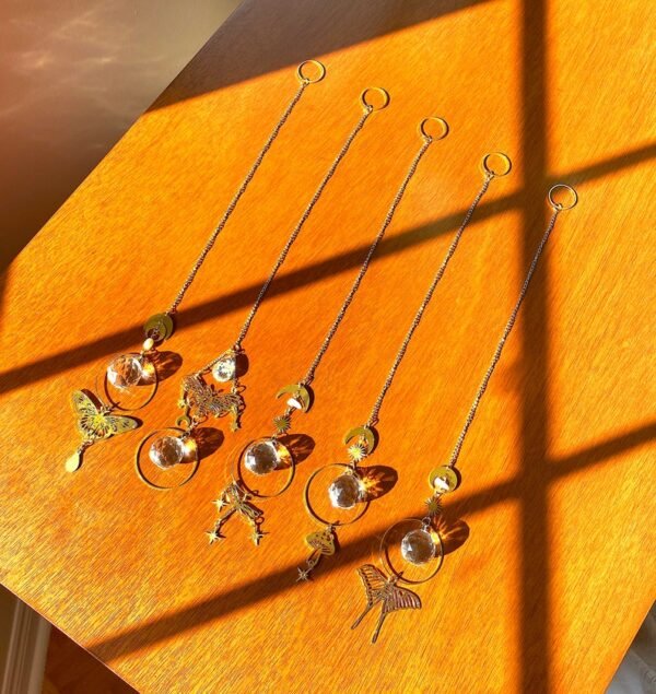 Sun Catcher | Butterfly,Moth,Dragonfly,Mushroom Crystal Prism | Boho Window Hanger | Aura Rainbow Car Accessory | Suncatcher