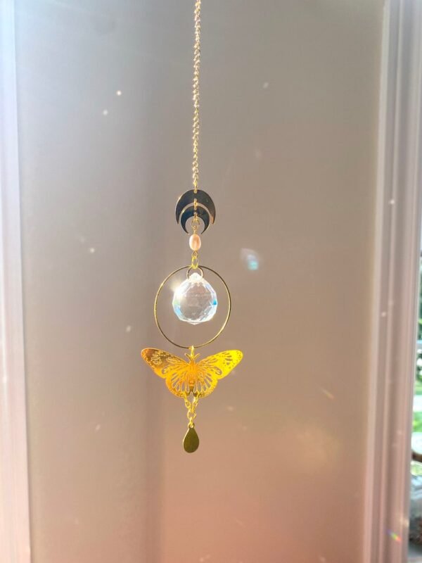 Sun Catcher | Butterfly,Moth,Dragonfly,Mushroom Crystal Prism | Boho Window Hanger | Aura Rainbow Car Accessory | Suncatcher