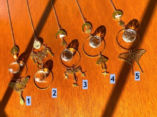 Sun Catcher | Butterfly,Moth,Dragonfly,Mushroom Crystal Prism | Boho Window Hanger | Aura Rainbow Car Accessory | Suncatcher