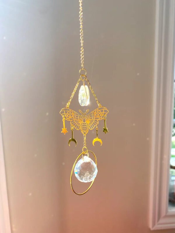 Sun Catcher | Butterfly,Moth,Dragonfly,Mushroom Crystal Prism | Boho Window Hanger | Aura Rainbow Car Accessory | Suncatcher