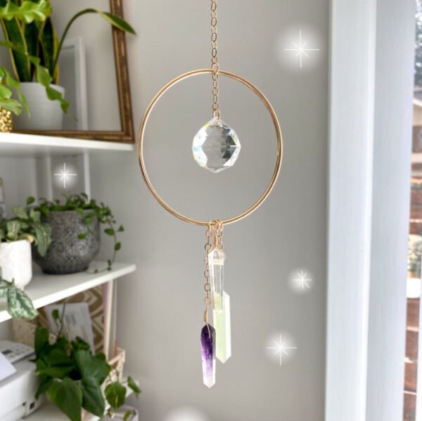 Sun Catcher Crystal Catcher Crystal Dot Rainbow Door Decorative Wall Hanging Gift