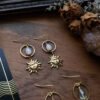 Sun Charm Earrings Stars and Moon Boho Hippie Bohemian Healing Celestial Witchy Metaphysical Jewelry Gift for Wicca Lover