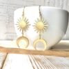 Sun Face Figure Starburst Earrings Gold Sun Celestial Astronomy Boho Hippies Jewelry Women Gift for Her Beautifu Fashion Trend