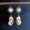 Sun Face Figure Starburst Earrings Gold Sun Celestial Astronomy Boho Hippies Jewelry Women Gift for Her Beautifu Fashion Trend