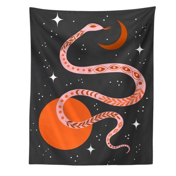 Sun Moon Snake Tapestry Wall Hanging Black Abstract Art Tapestries Living Room Bedroom Dorm Decoration Wall Tapestry