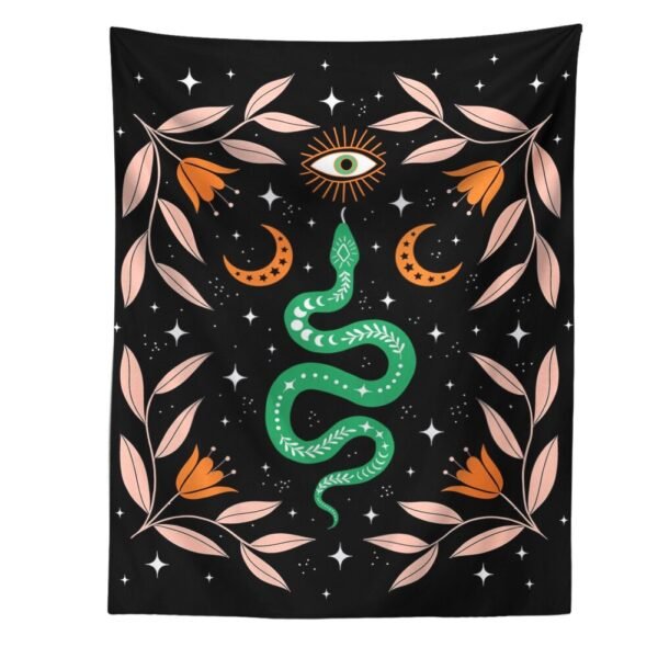 Sun Moon Snake Tapestry Wall Hanging Black Abstract Art Tapestries Living Room Bedroom Dorm Decoration Wall Tapestry