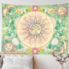 Sun Moon Tapestry Wall Hanging Celestial Stars Tapestries Psychedelic Hippy Tie Dye Wall Hanging for Party Home Decor