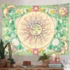 Sun Moon Tapestry Wall Hanging Celestial Stars Tapestries Psychedelic Hippy Tie Dye Wall Hanging for Party Home Decor