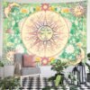 Sun Moon Tapestry Wall Hanging Celestial Stars Tapestries Psychedelic Hippy Tie Dye Wall Hanging for Party Home Decor