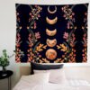 Sun Moon Tapestry Wall Hanging Floral Vine Psychedelic   Wall Decor