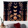 Sun Moon Tapestry Wall Hanging Floral Vine Psychedelic   Wall Decor