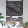 Sun Moon Tapestry Wall Hanging Stars Space Psychedelic Black and White Wall Tapestry Wall Tapestry for Bedroom Home Wall Décor