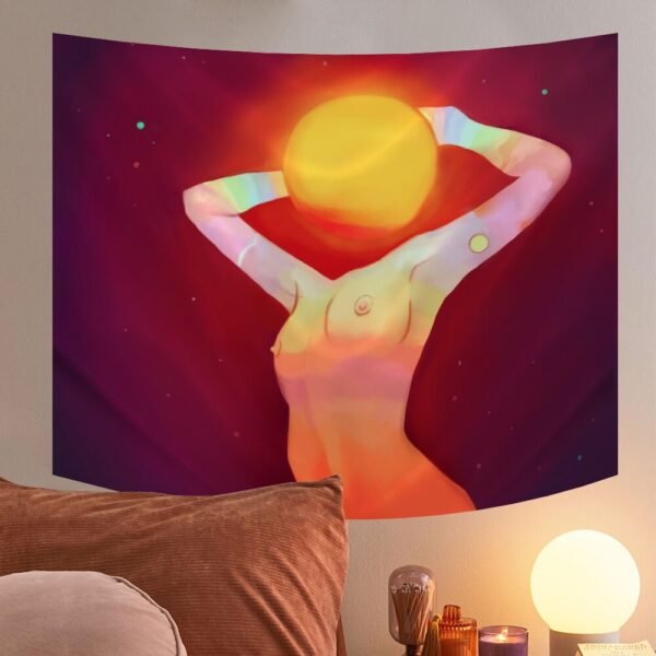 Sun Tapestry Wall Hanging Moon Wall Tapestry Wall Carpet Psychedelic Starry Sky Women Tapiz Witchcraft Tapestries Dorm Decor