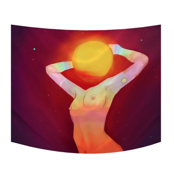 Sun Tapestry Wall Hanging Moon Wall Tapestry Wall Carpet Psychedelic Starry Sky Women Tapiz Witchcraft Tapestries Dorm Decor