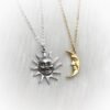 Sun and Moon Friendship Soul Mate Necklaces, Vintage Style Faces,Moon and Sun Necklace Set
