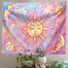 Sun and Moon Tapestry Wall Hanging Star Sky Tapestry Psychedelic Tapestry Mystic  Wall Decor