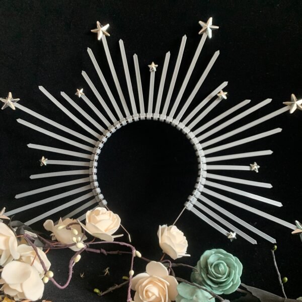Magic Wicca~Sunburst Crown Goddess Crown Spiked Halo crown Wicca Festival crown headpiece Met Gala Crown Wedding cosplay bridal party