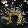 Magic Wicca~Sunburst Crown Goddess Crown Spiked Halo crown Wicca Festival crown headpiece Met Gala Crown Wedding cosplay bridal party