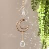 Suncatcher Crescent Moon Crystal Prism Wall Hanging Windows Hanging Home Decor Rainbow Maker