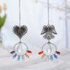 Suncatcher Crystal Angel Hanging Wind Chimes Heart Wall Hanging Home Decor Car Accessories