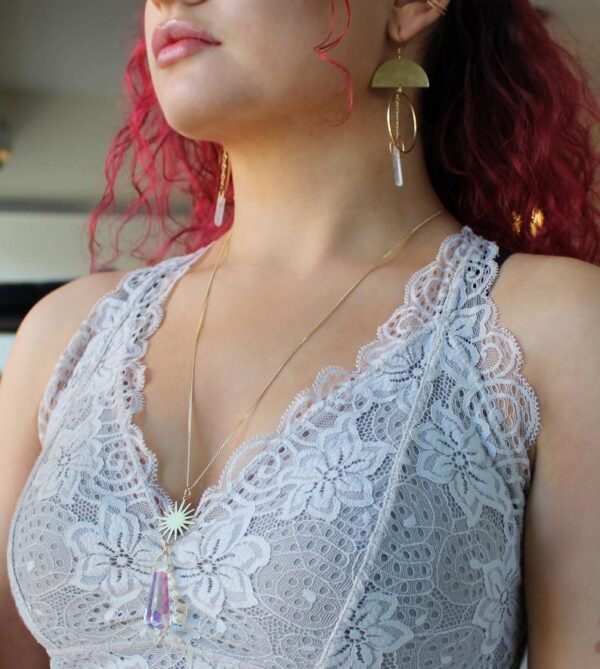 Suncatcher Crystal Necklace Celestial Prism Rainbow Necklace Sun Crystal Pendant