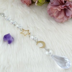 Suncatcher-Crystal-Prism-Crescent-Moon-Pentagram-Window-Hanging-Home-Decor-Gift-Lightcatcher Suncatcher Crystal Prism Crescent Moon Pentagram Window Hanging Home Decor Gift Lightcatcher