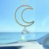 Suncatcher Crystal Prism Crescent Moon Window Hanging Car Hanging Celestial Occult Decor Boho Gift Occult Decor