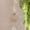 Suncatcher Crystal Prism Crescent Moon Windows Hanging Celestial Gift Rainbow Maker