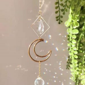 Suncatcher-Crystal-Prism-Crescent-Moon-Windows-Hanging-Celestial-Gift-Rainbow-Maker Suncatcher Crystal Prism Crescent Moon Windows Hanging Celestial Gift Rainbow Maker