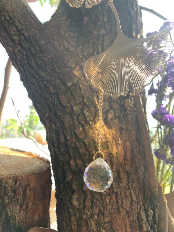 Suncatcher Ginko Leaf Window Crystal Prism, home decor gift, lightcatcher