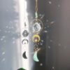 Suncatcher with aventurine crescent moon pendant | light catcher | rainbow maker | sun & moon  of good luck